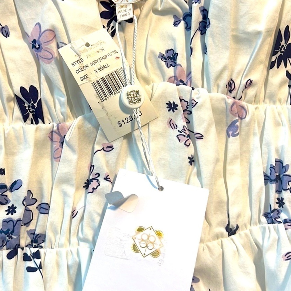⭐️NWT,WAYF Gathered Bustier,Floral Sweetheart Neck,Puffed Sleeve,RuchedMSRP $128 - Picture 5 of 8